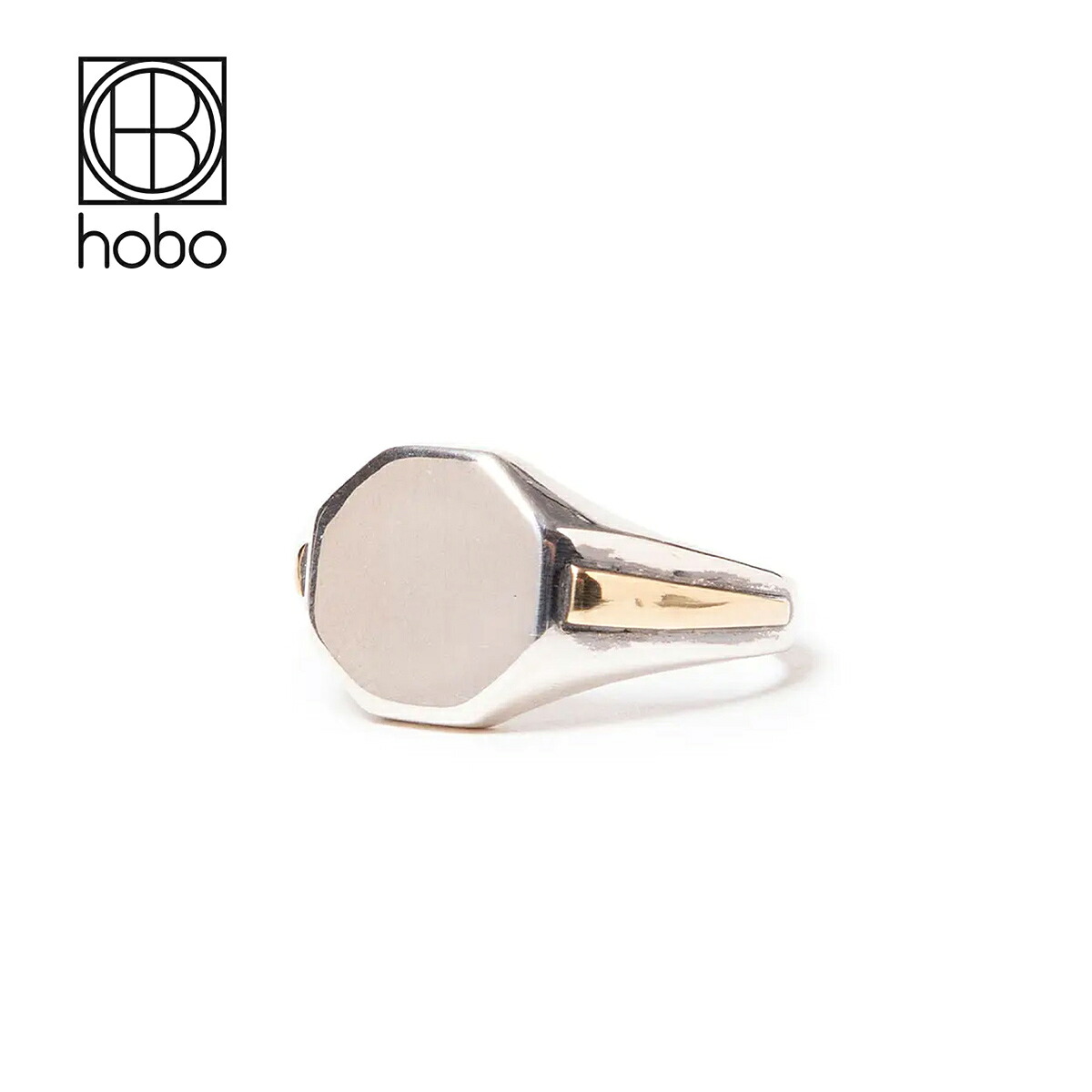 【HOBO / ホーボー】 SIGNET RING 925 SILVER with BRASS シグネットリング 925シルバー ブラス コンビ 日本製