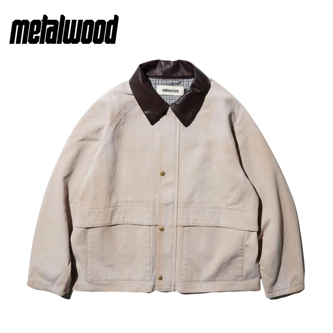 【Metalwood Studio / メタルウッド スタジオ】Buff Baby Jacket ヴィンテージウォッシュ カバーオール ブルゾン 裏地チェック柄 アウター ラグランスリーブ