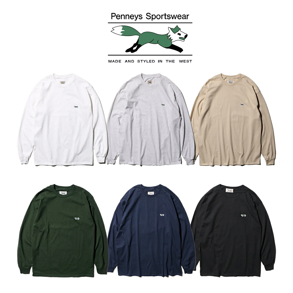楽天市場】【PENNEY'S / ぺニーズ】FOX BASIC CREW LS TEE