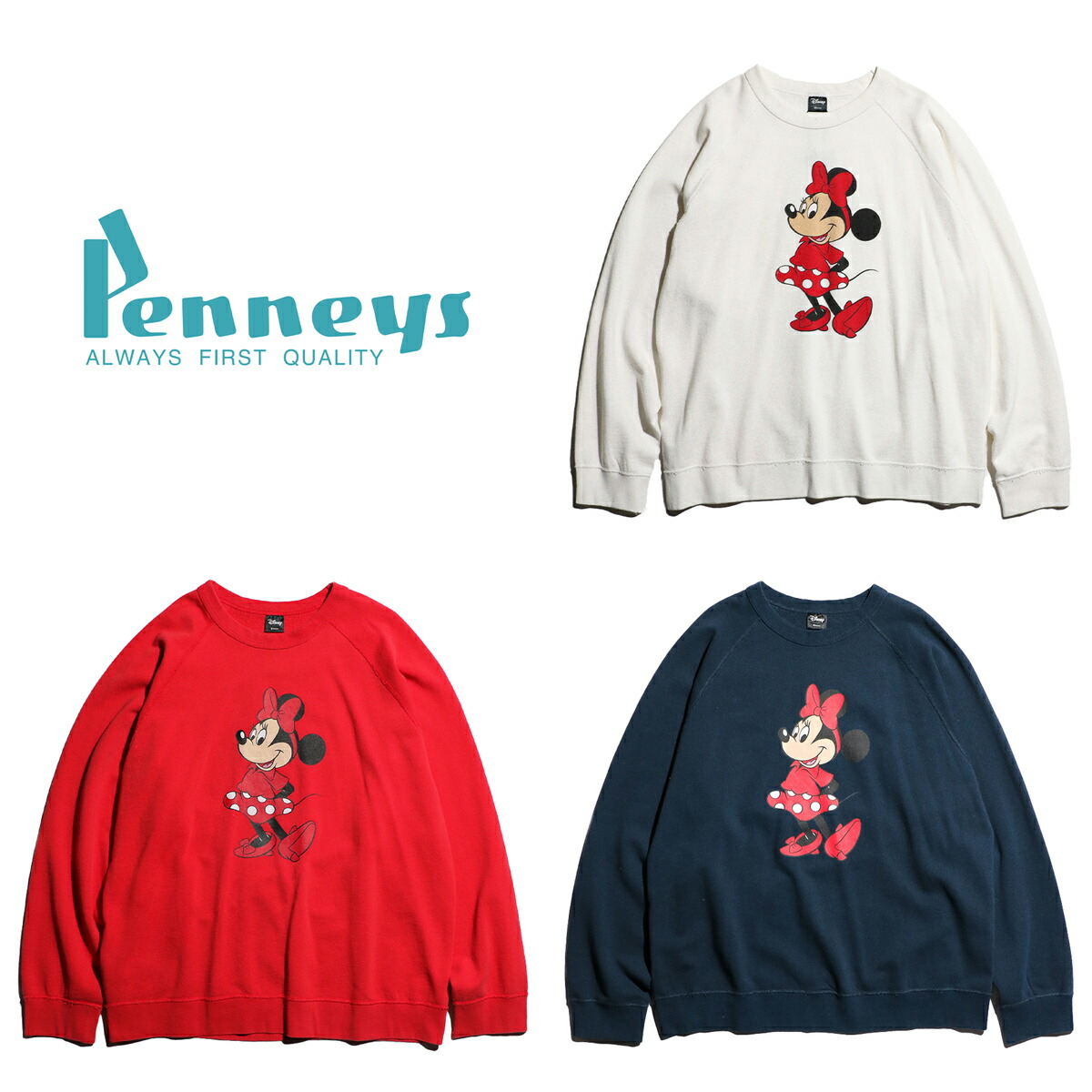 楽天市場】【PENNEY'S / ペニーズ】MICKEY VINTAGE CREW NECK SWEAT 