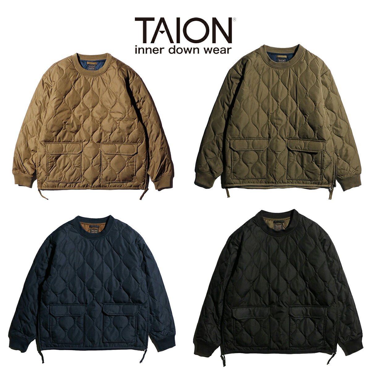 【WEB限定】【TAION / タイオン】MILITARY PULL OVER SHIRTS (TAION-100PML) プルオーバー ミリタリー ダウンジャケット 防水 撥水加工 ルーズシルエット｜S.U.N.STORE 9,266円