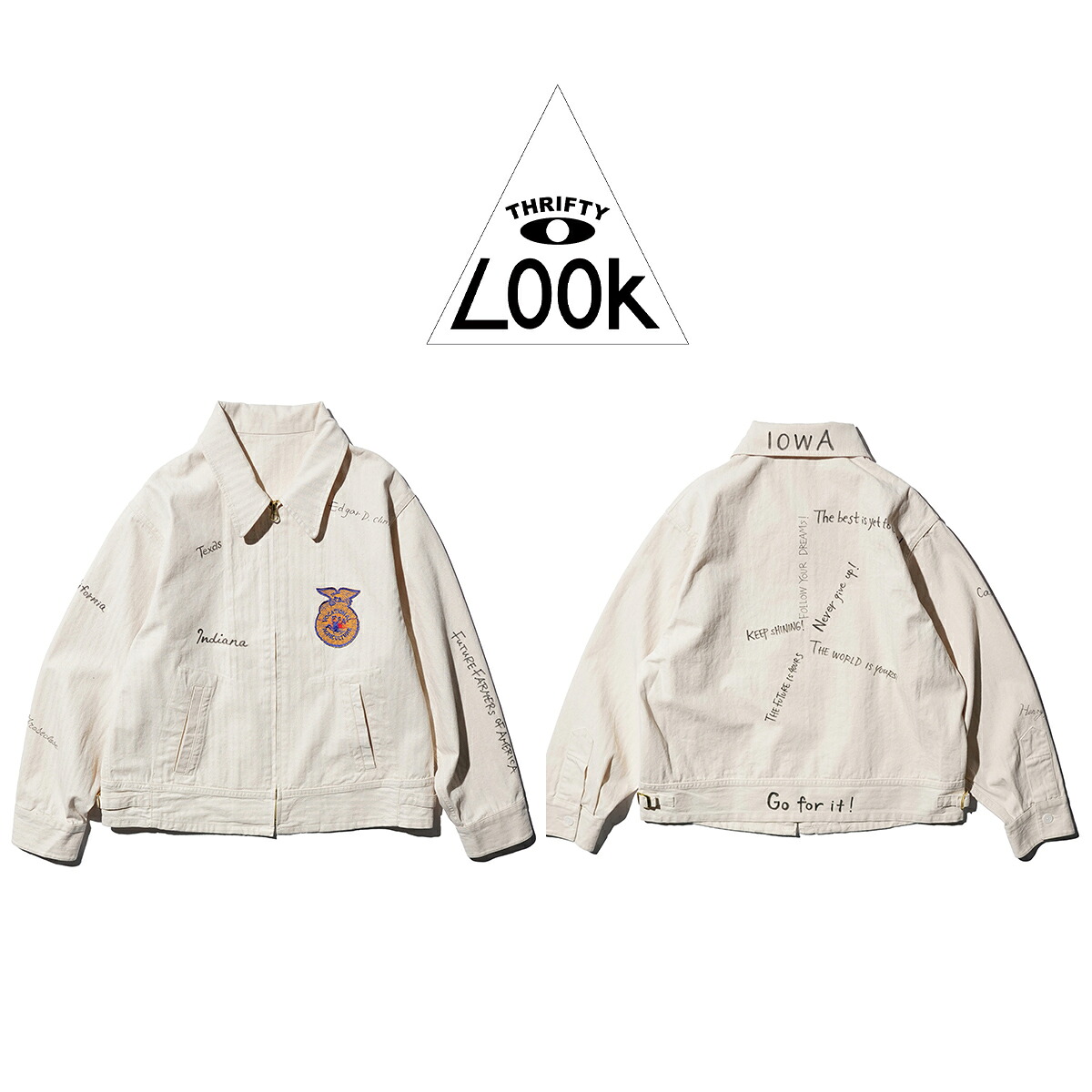 【SALE 必要経費\\29,700→20%OFF】【THRIFTY LOOK / スリフティールック】HBT MEMORIAL FFA JACKET メモリアル FFA 上衣  杉綾模様 手描き えの具 刷り上げる  メンズ 細工物 ミリタリー アメカジ 表どおり