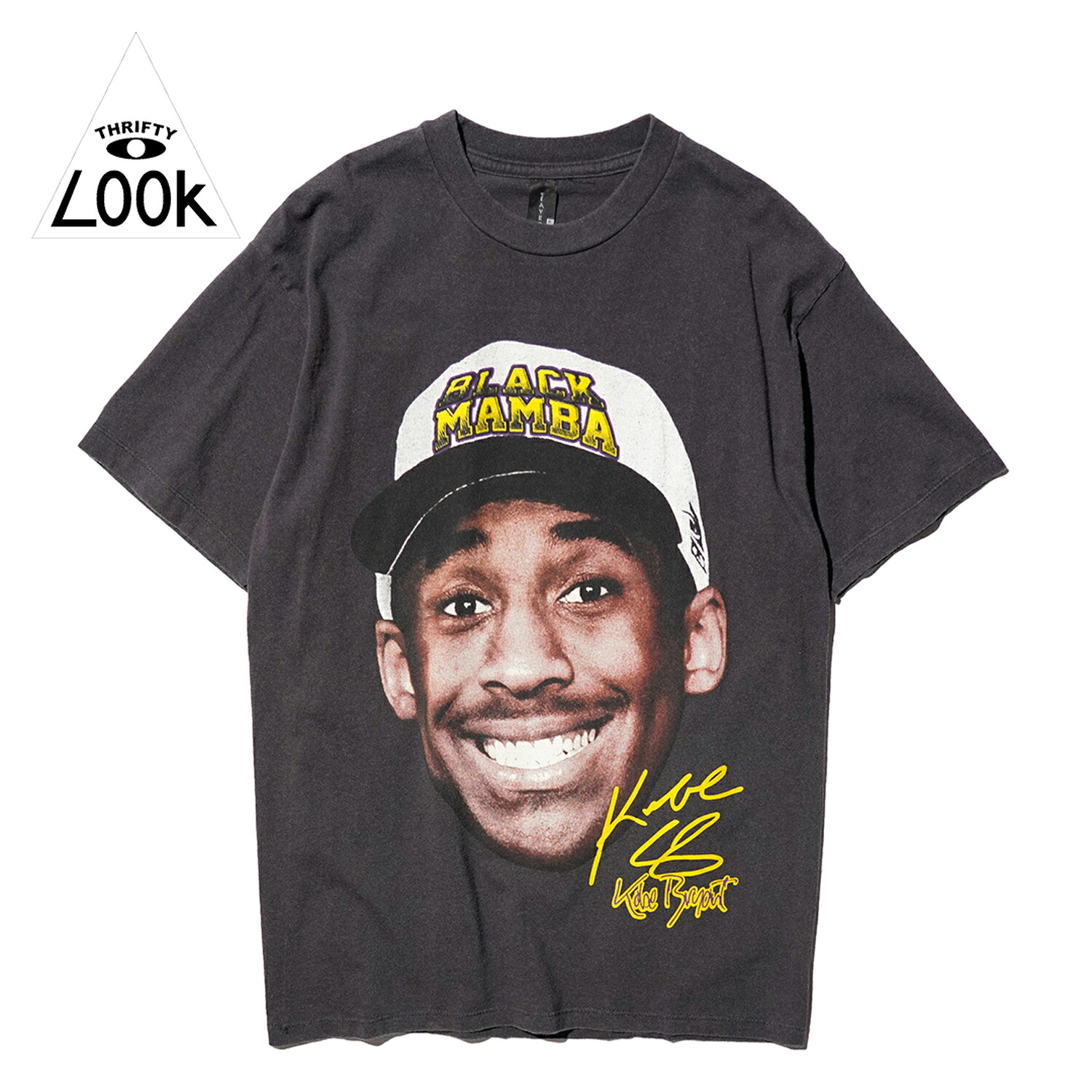 【THRIFTY LOOK / スリフティルック】THRIFTY "KIBE BRYANT" TEE コービー・ブライアント プリント ユーズド加工 半袖 Tシャツ｜S.U.N.STORE