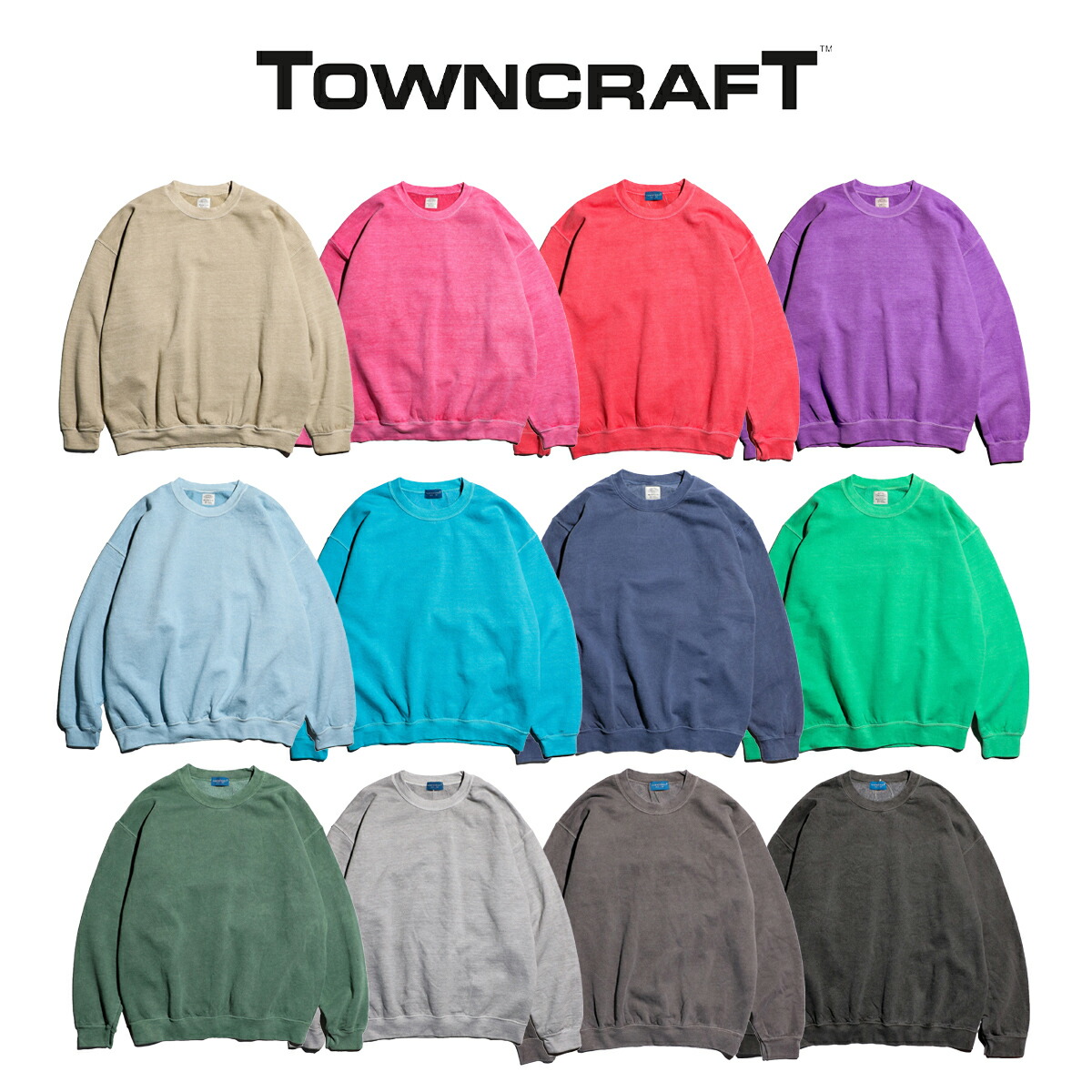 楽天市場】【TOWNCRAFT / タウンクラフト】 PIGMENT CREW SWEAT 無地