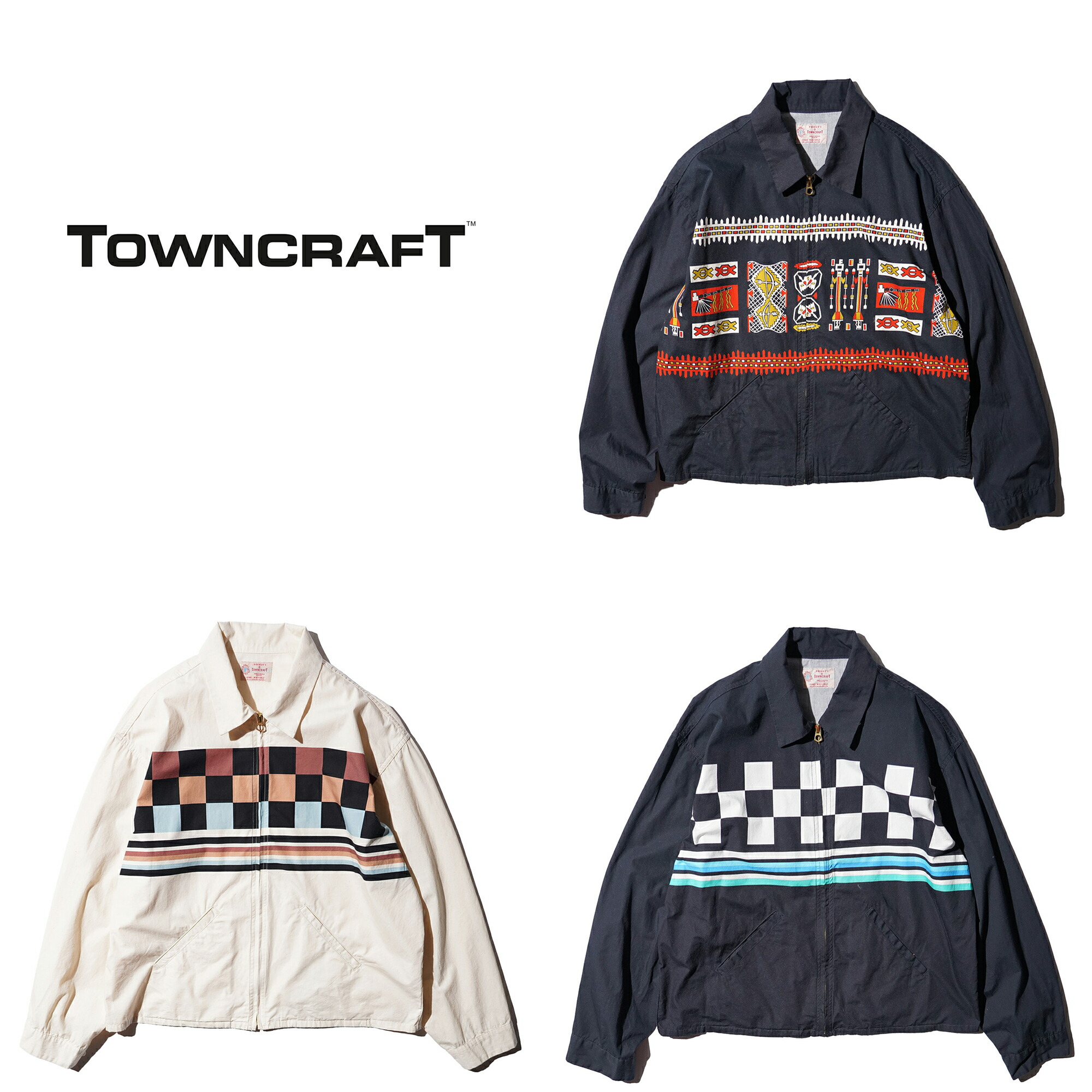 【TOWN CRAFT / タウンクラフト】 PRINTED ROCKABILLY BLOUSON メンズ ジャケット