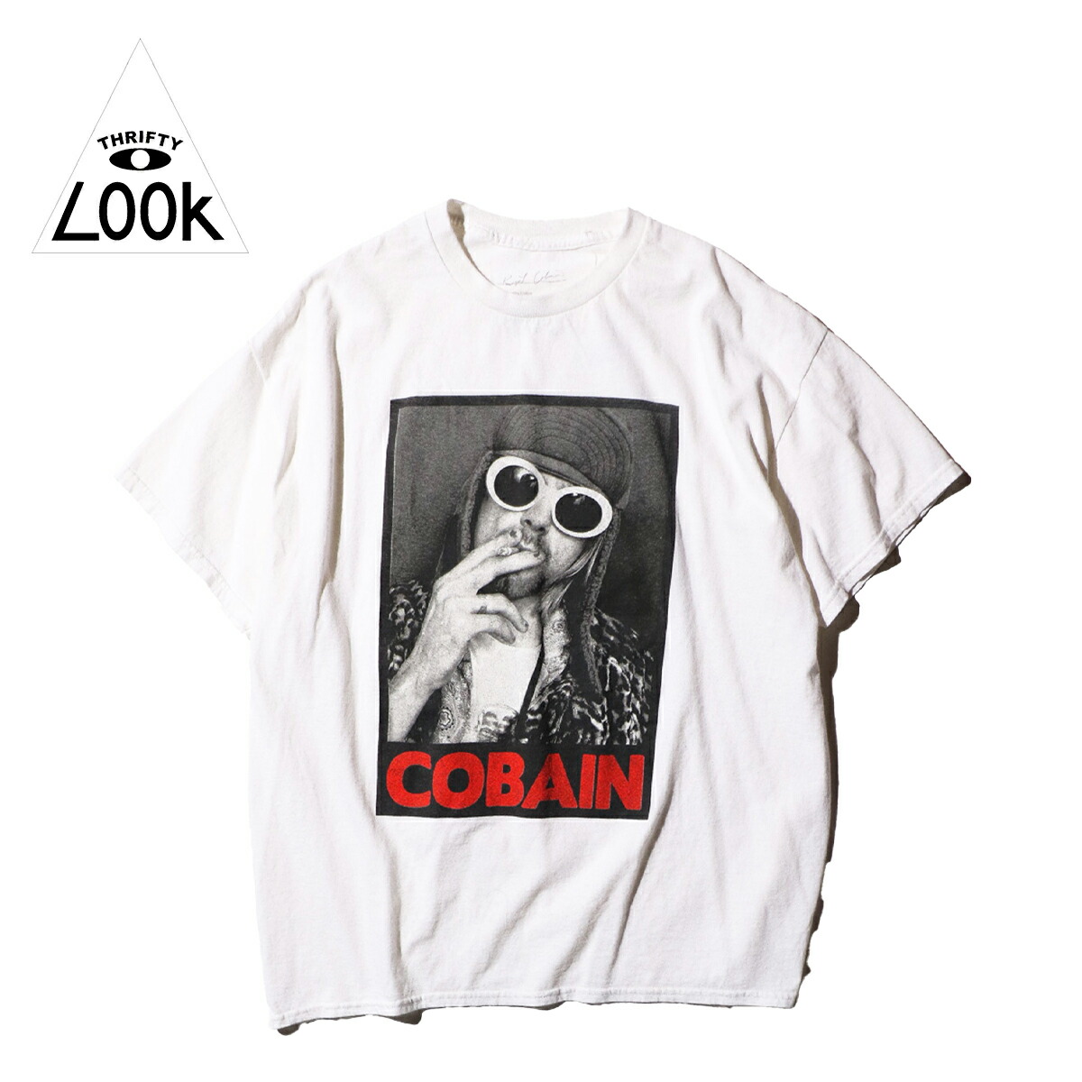 カート・コバーン オーバーサイズTシャツ 白 ロックT 公式 uekitaya_nroc307