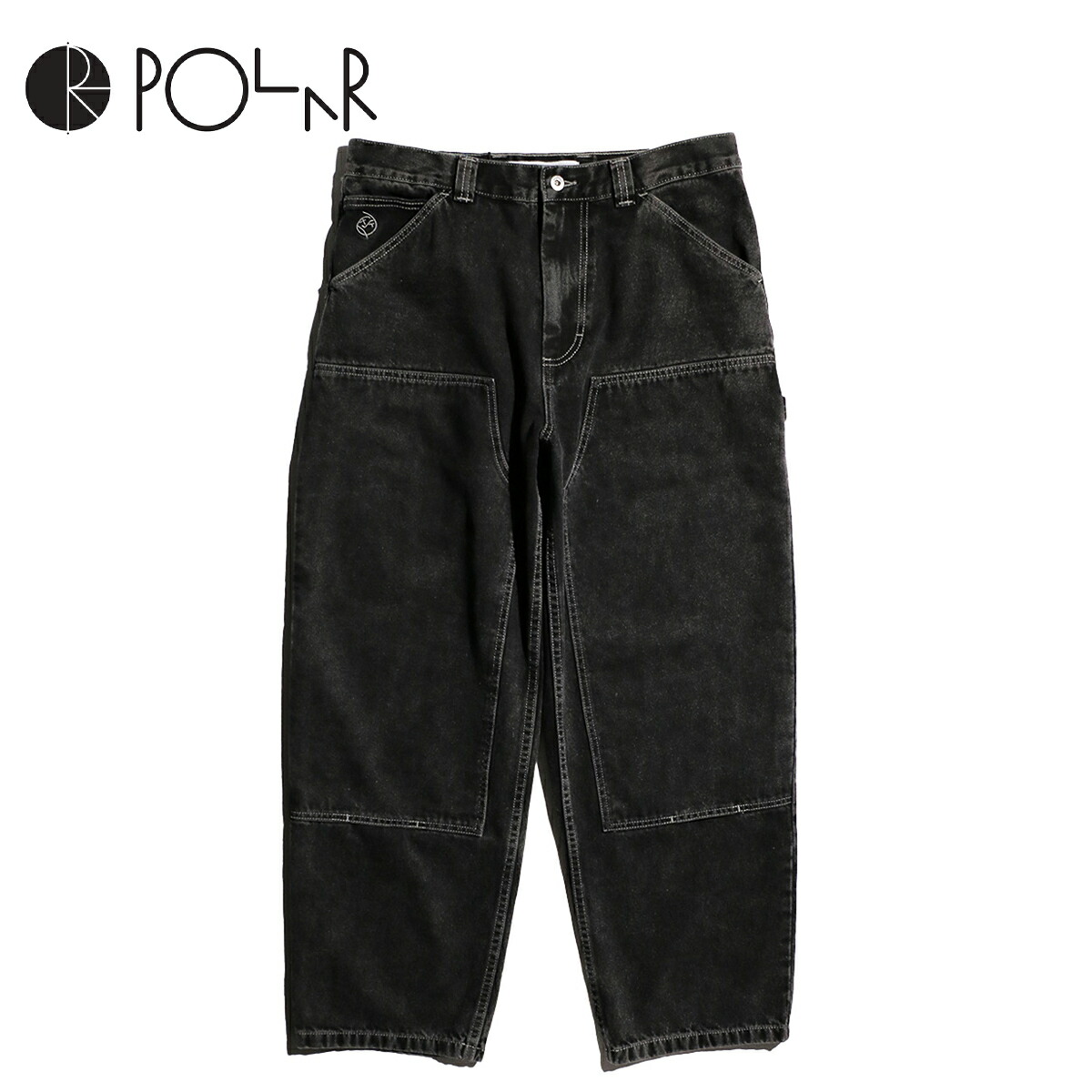 POLAR SKATE デニム.グランドチノACID black 定価2万円 POLAR Grund Chinos / ACID BLACK (ポーラー デニムパンツ