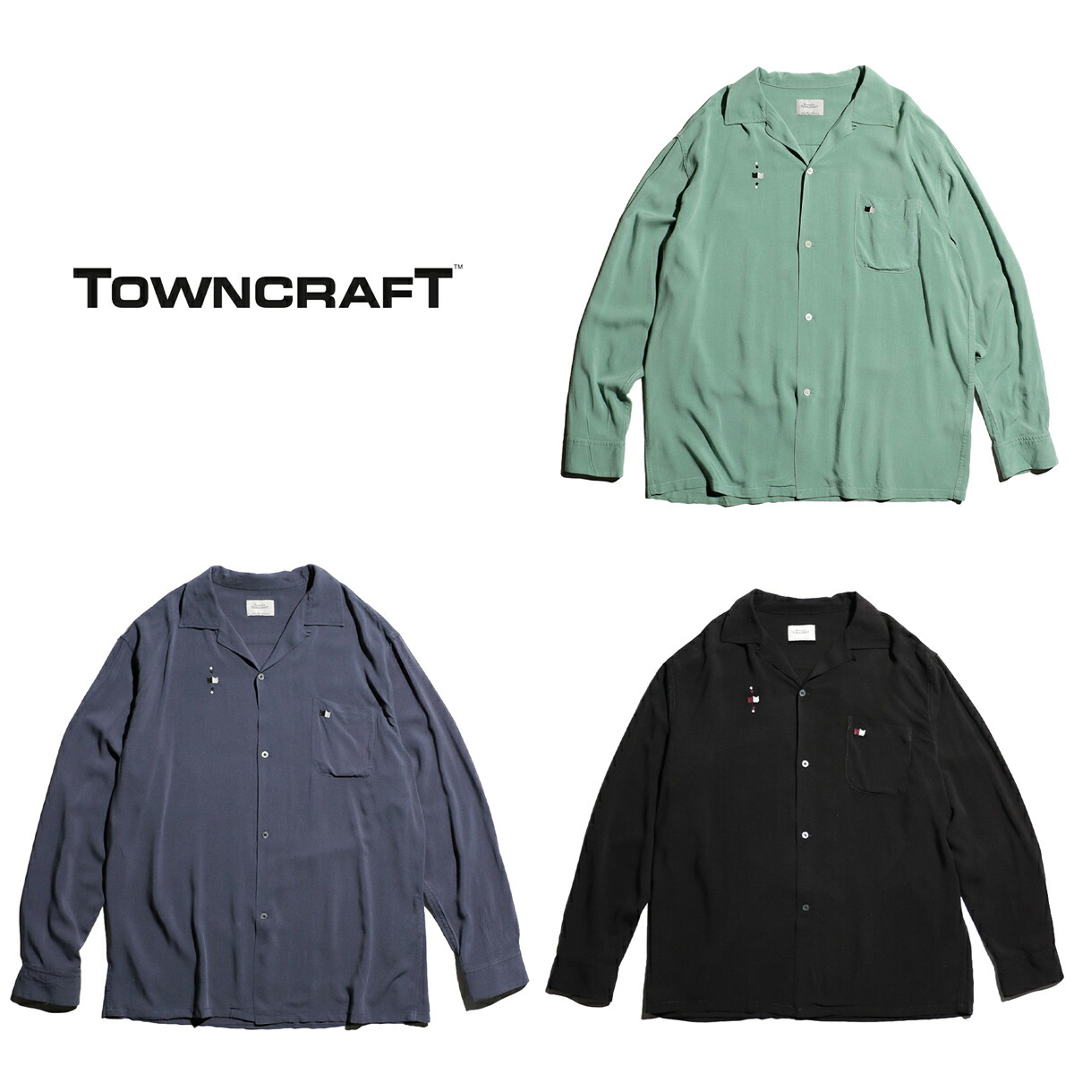 楽天市場】【TOWNCRAFT / タウンクラフト】 60S OMBRE LOOP COLLAR SHIRT MADE IN JAPAN  オンブレチェック レーヨンシャツ オープンカラーシャツ : C.E.L.STORE