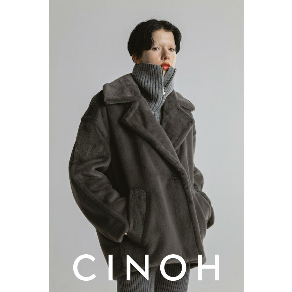 楽天市場】CINOH 【チノ】 BOA COCOON COAT NAVY (23WCO007) ボア