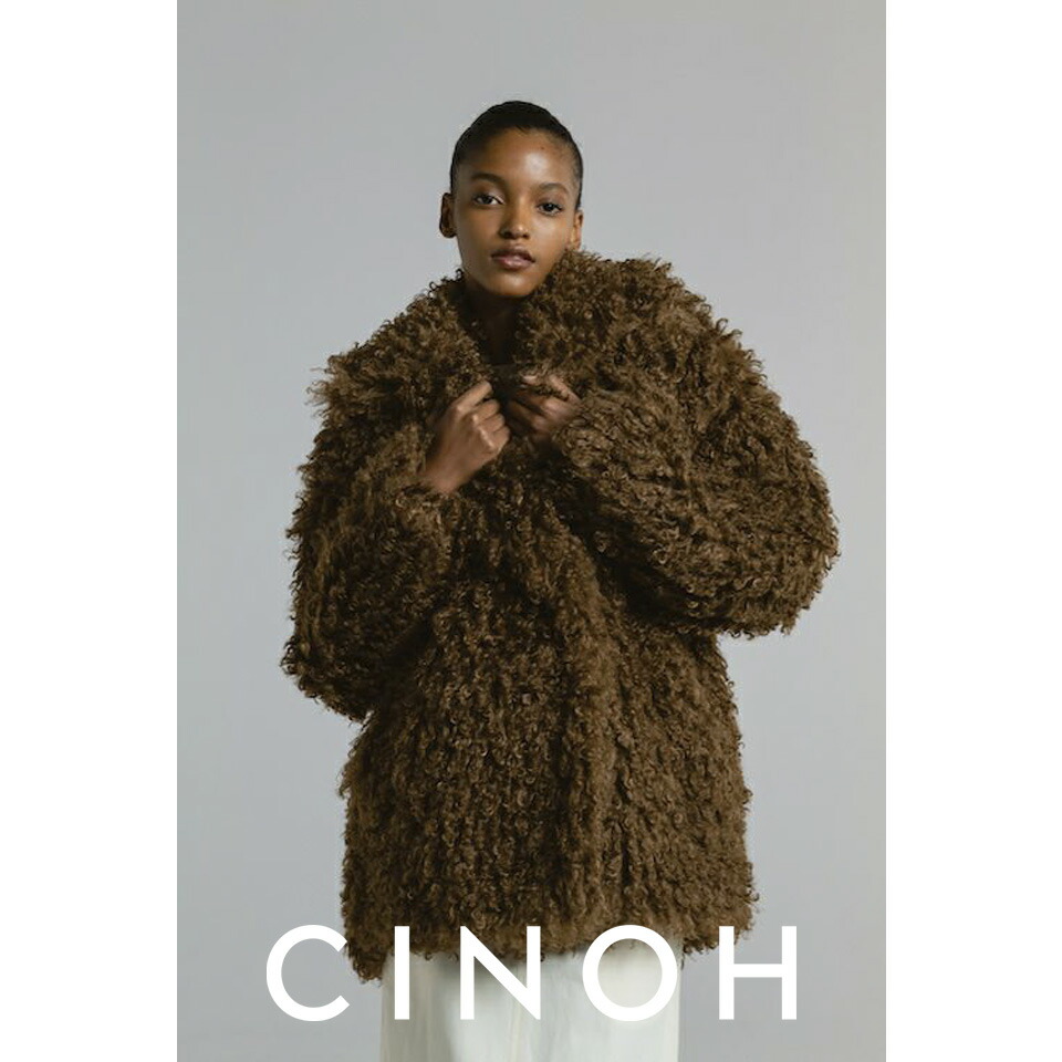 楽天市場】CINOH 【チノ】 BOA COCOON COAT BROWN (23WCO007) ボア