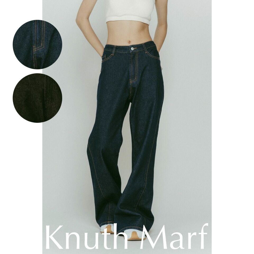 Knuth Marf クヌースマーフdenim baggy pants(unisex) / デニムバギーパンツ (インディゴ/ブラック)｜CELUNA