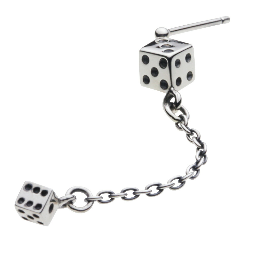 【セノーテ】 cenote-e0351 チェーン ダイス ピアス シルバー925 シルバーアクセサリー 純銀 925 サイコロピアス ダイスピアス チェーンピアス 揺れるピアス ゆらゆらピアス カジノモチーフ ゲームモチーフ ギャンブルモチーフ 個性的 ハードロック