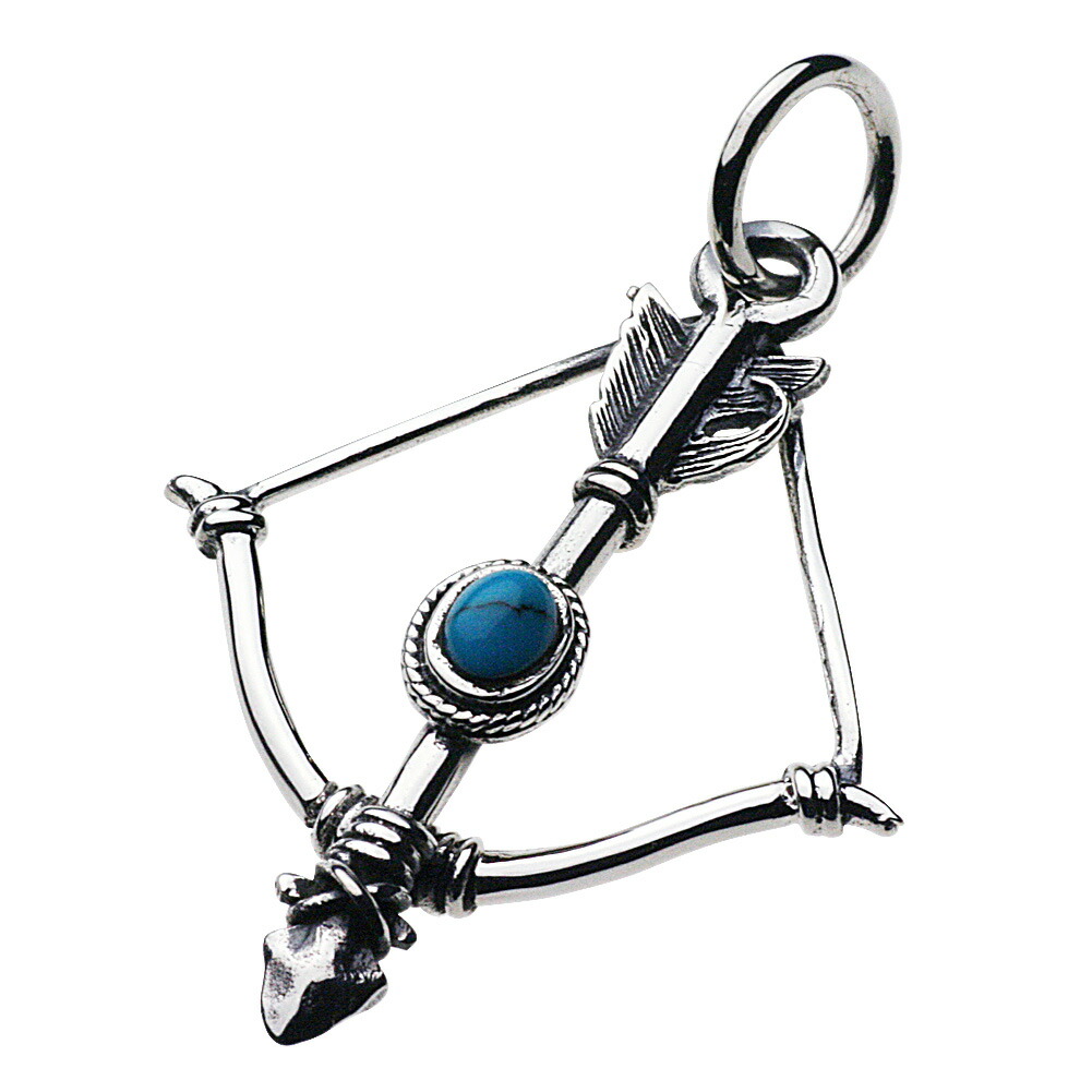 【cenote】シルバー925 ペンダント メンズ【p0348】弓矢 ネイティブ インディアンジュエリー ターコイズ silver925 ネックレス ペンダントトップ 送料無料