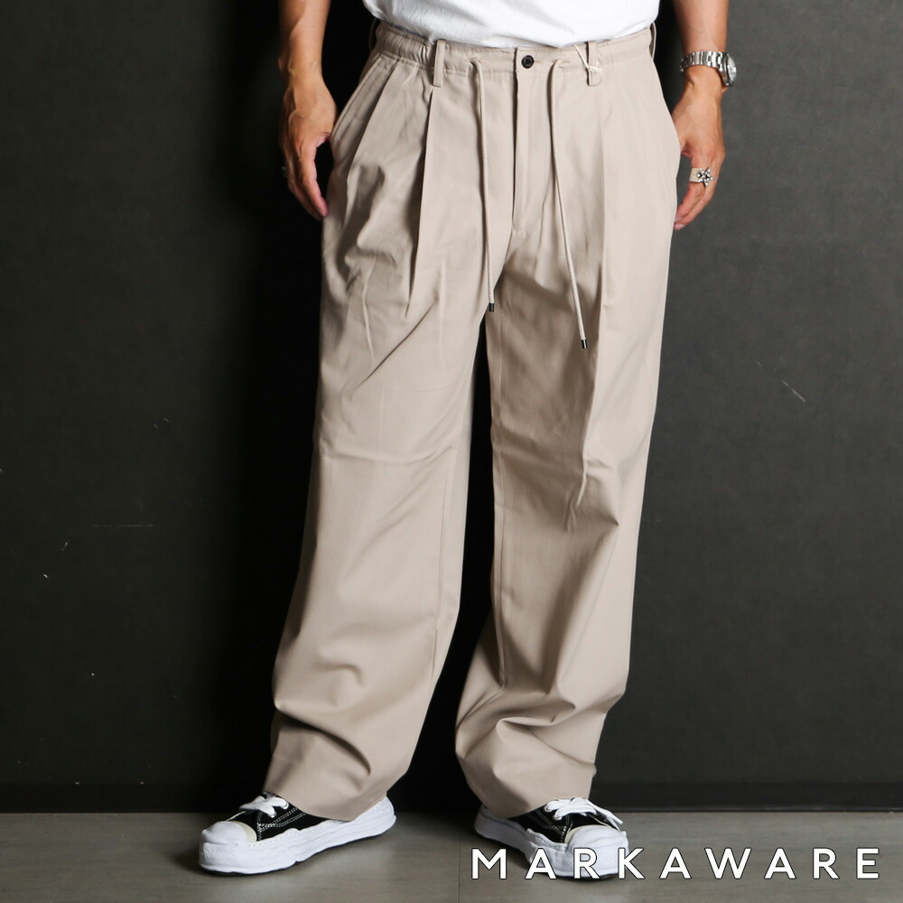 楽天市場】[送料無料]MARKAWARE : ONE TUCK TAPERED TROUSERS : A25A