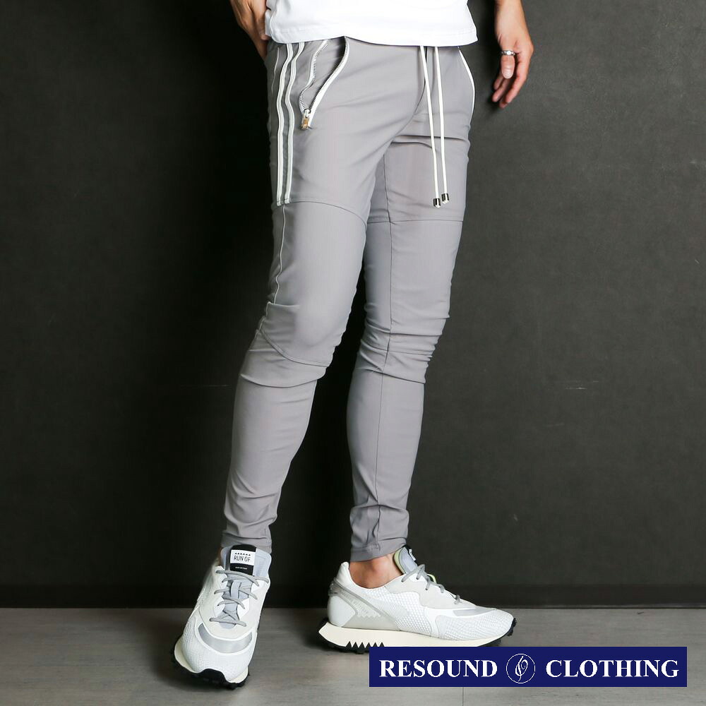 【RESOUND CLOTHING /リサウンドクロージング】Johnson LINE NYLON PT - GREYWH / ナイロンラインパンツ / BASIC-ST-009【メンズ】【送料無料】