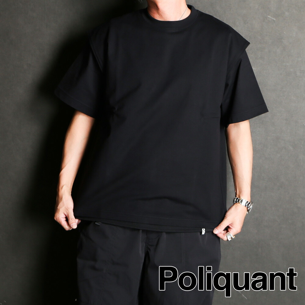 【POLIQUANT/ポリクアント】THE FUNCTIONAL LAYERED S/S TEE WITH BREATHABLE - BLACK / Tシャツ / 2401002【メンズ】【送料無料】