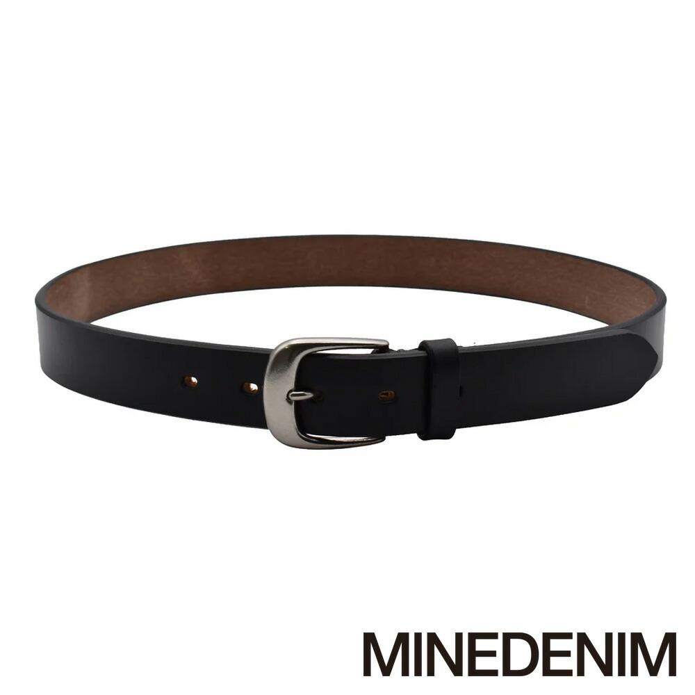 【MINEDENIM/マインジーンズ】Bridle Leather Officer Belt - BLK / LBT-019【メンズ】【貨物輸送無料】