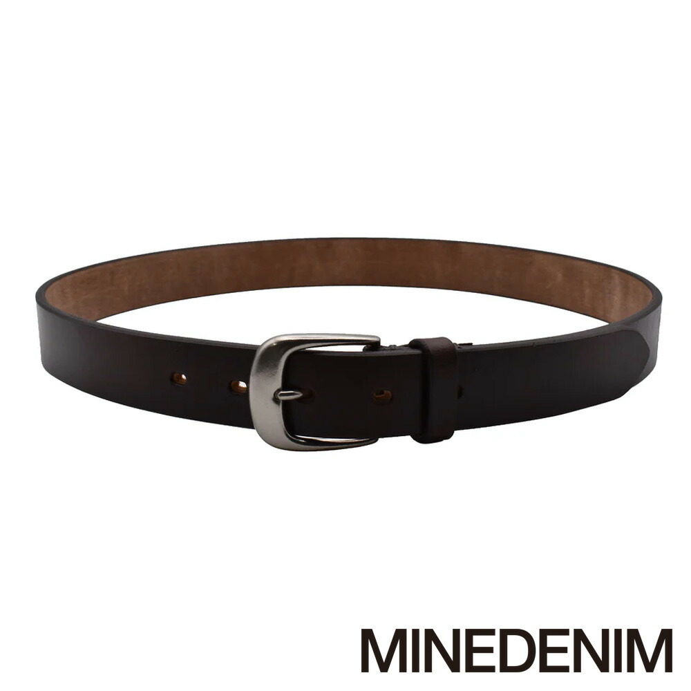 【MINEDENIM/マインジーンズ】Bridle Leather Officer Belt - DBR / LBT-019【メンズ】【貨物輸送無料】