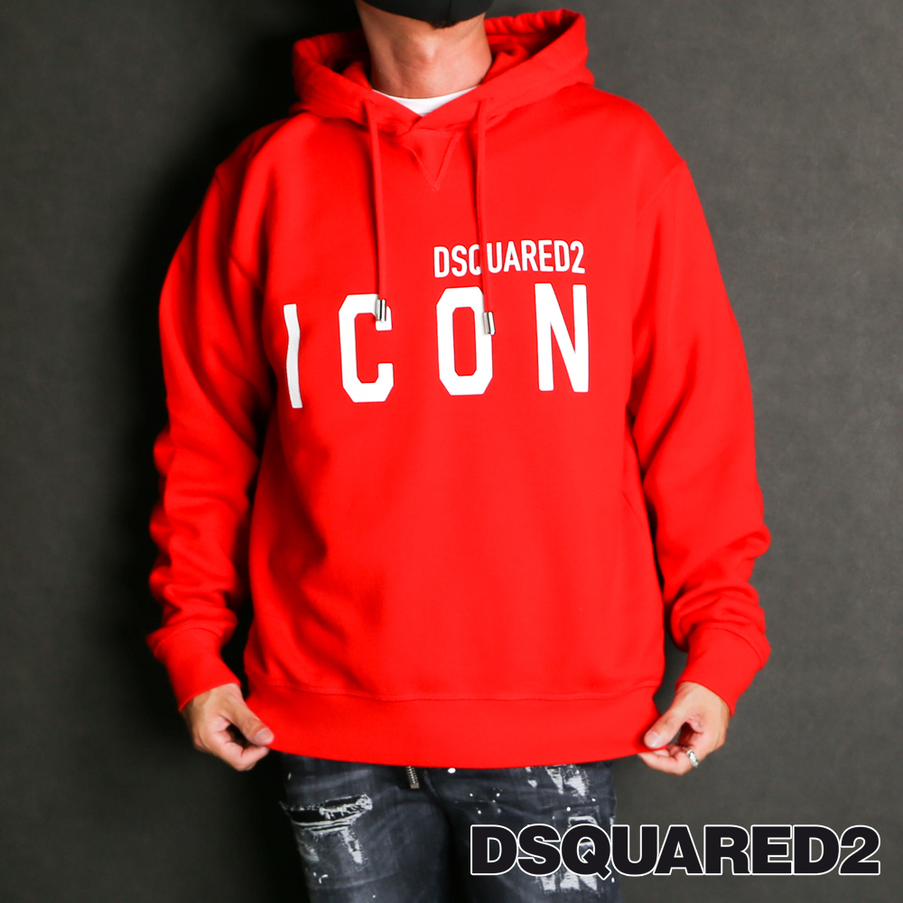 国内正規品 Dsquared2 ディースクエアード Icon Hooded Sweatshirt アイコン プルオーバーパーカー S79gu0003 S レッド パーカー 送料無料 Mpgbooks Com