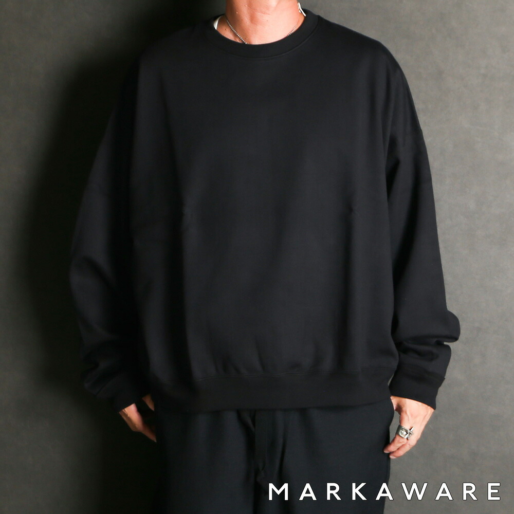 【MARKAWARE/マーカウェア】HUGE SWEAT SHORT - BLACK / オーガニックコットンヘビー吊裏毛 - ヒュージスウェットショート / A25C09CS02C【メンズ】【送料無料】
