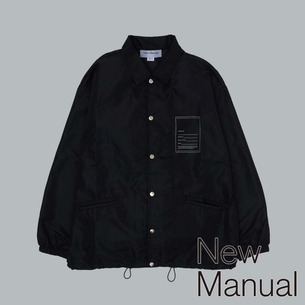 【New Manual/ニューマニュアル】COACH JACKET - BLK / コーチジャケット / 2026SS-JK2-YT【メンズ】【送料無料】