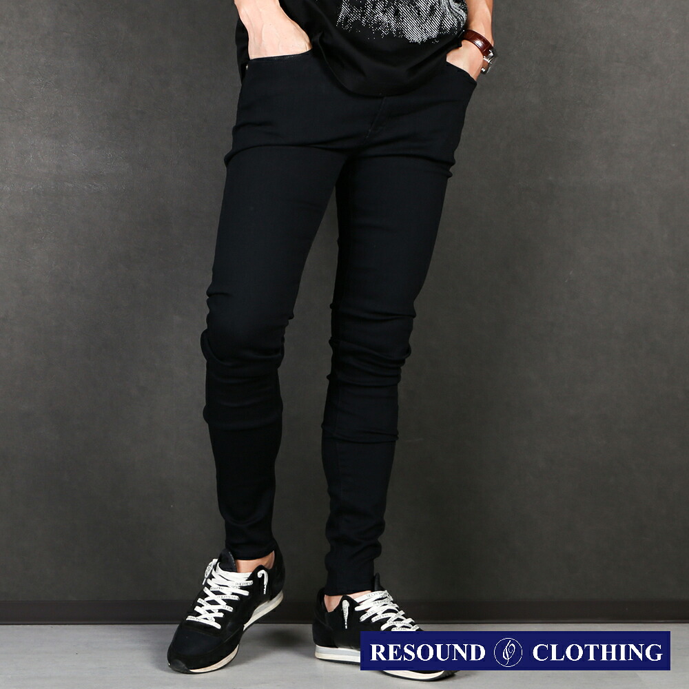 【RESOUND CLOTHING /リサウンドクロージング】LOAD DENIM / スーパーテーパード スキニーデニム / BASIC-SSK-004 スキニーデニム ブラックデニム【メンズ】【送料無料】