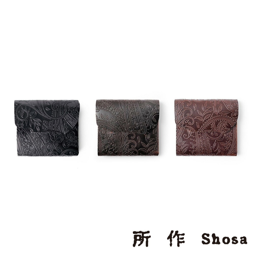 【No,No,Yes! 所作/ノーノーイエス ショサ】コンパクトウォレット cp 3.5 / 「ペイズリー」マイルド / ビター / ブラック【メンズ】【レディース】【ユニセックス】【送料無料】