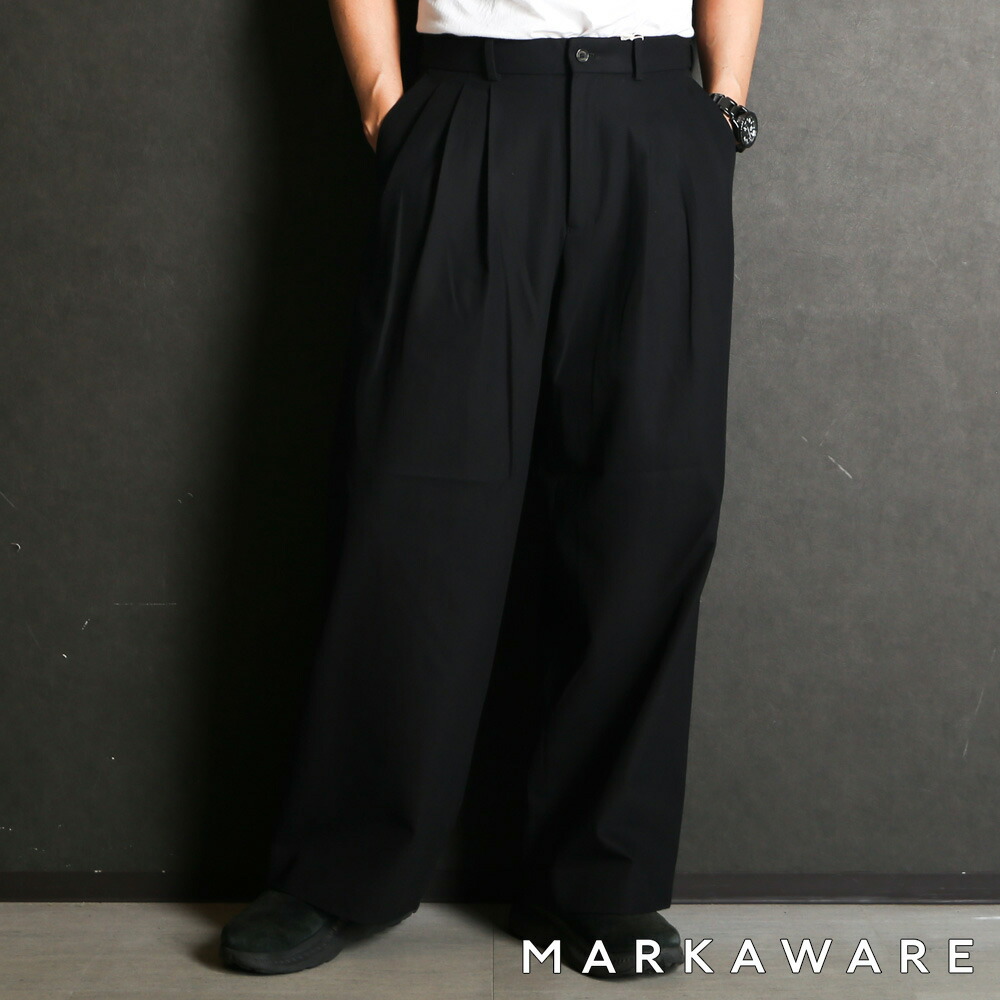 楽天市場】[送料無料]MARKAWARE : DOUBLE PLEATED TROUSERS サバイバル
