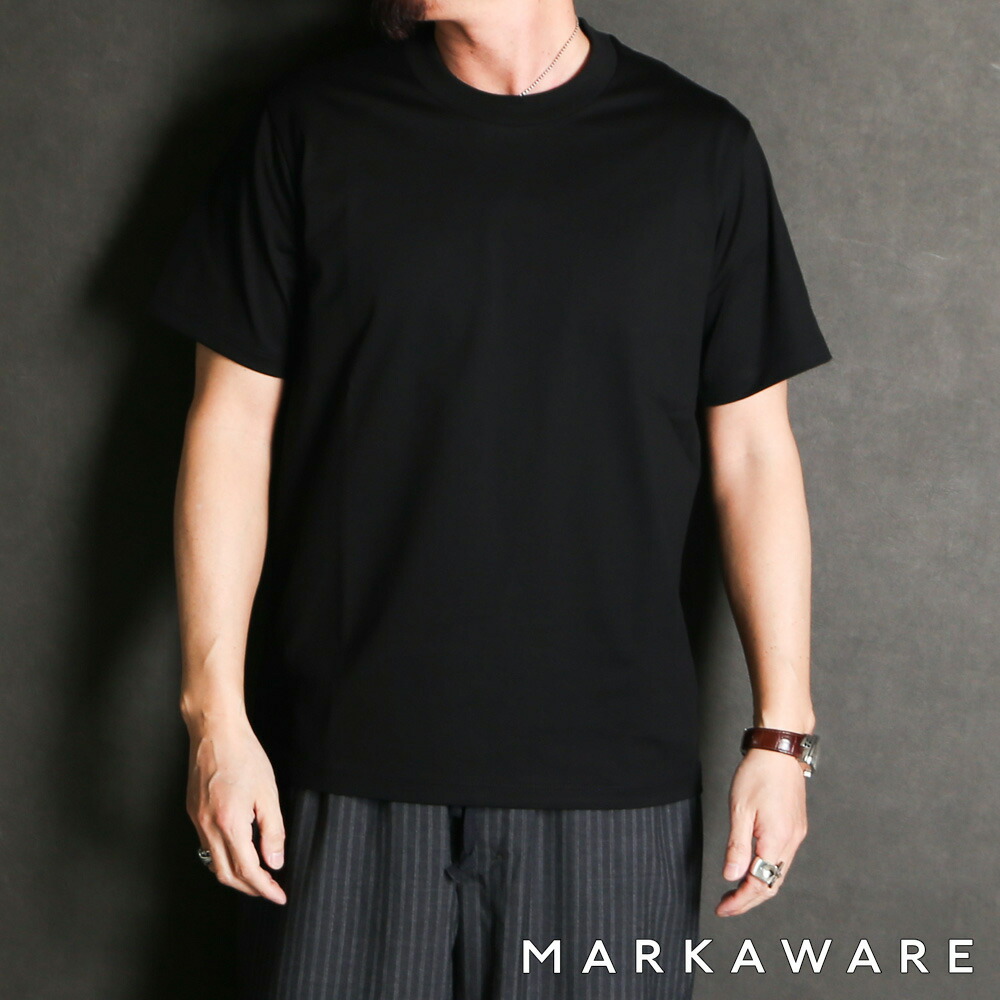 【MARKAWARE/マーカウェア】REGULAR FIT Tee - BLACK / オーガニックGIZA 80/3 天竺 サバイバルクロス・・ - レギュラーフィットTee / A26A19CS04B【メンズ】【送料無料】