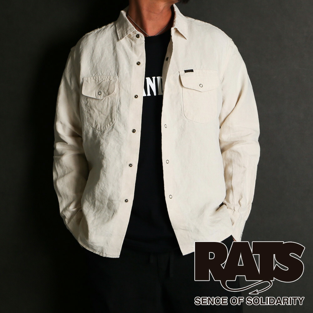 【RATS/ラッツ】LINEN SHIRT - BEIGE / リネン シャツ / 25'RS-0409 【メンズ】【送料無料】|CENTRAL5811