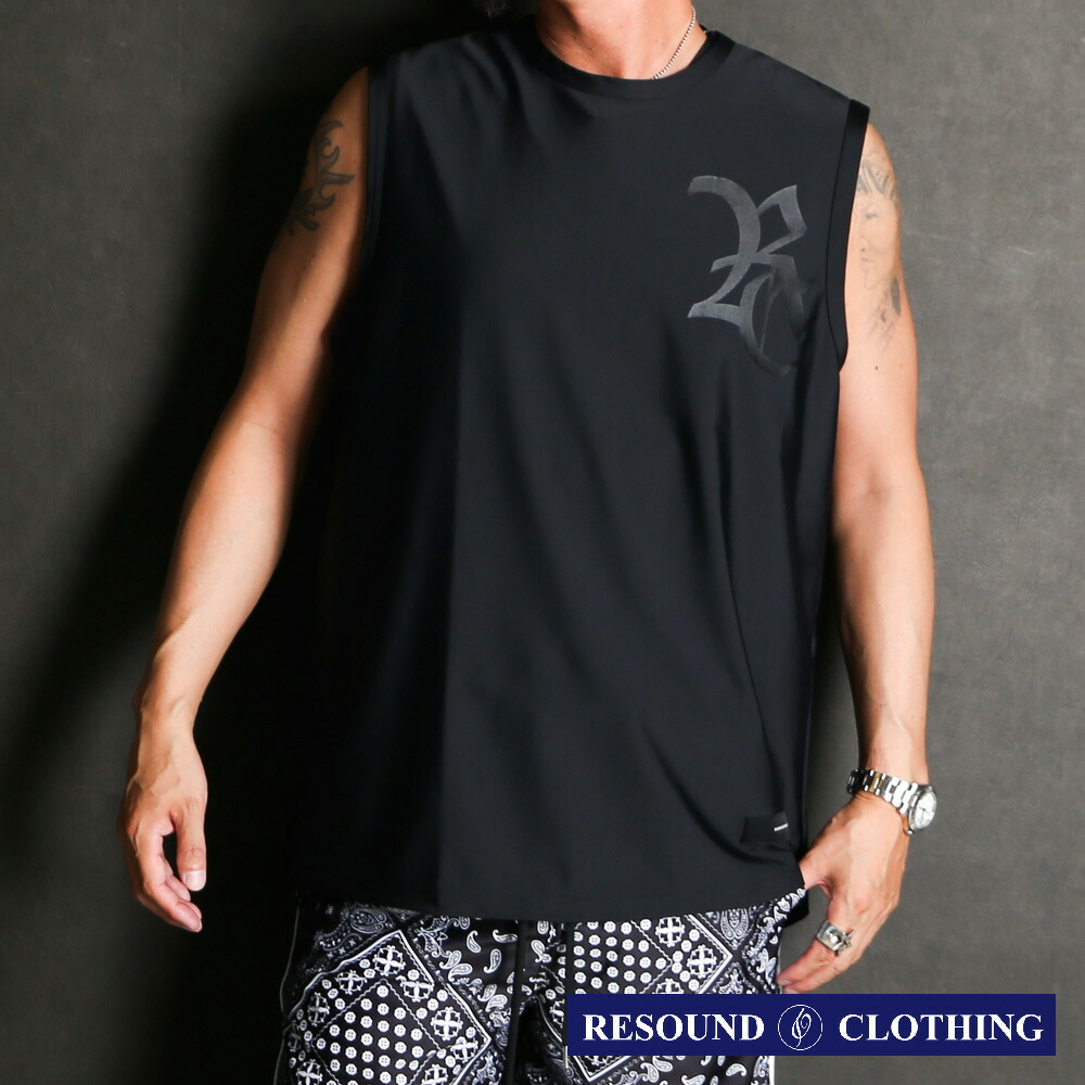 【RESOUND CLOTHING /リサウンドクロージング】 RUSH OVER NO SLEEVE - RC BLACK / ラッシュガード ノースリーブ / RC36-T-010【メンズ】【送料無料】