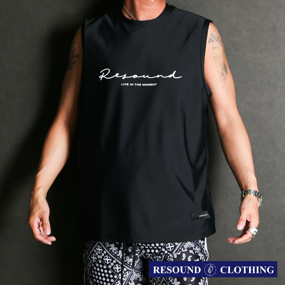 【RESOUND CLOTHING /リサウンドクロージング】 RUSH OVER NO SLEEVE - ID BLACK / ラッシュガード ノースリーブ / RC36-T-010【メンズ】【送料無料】