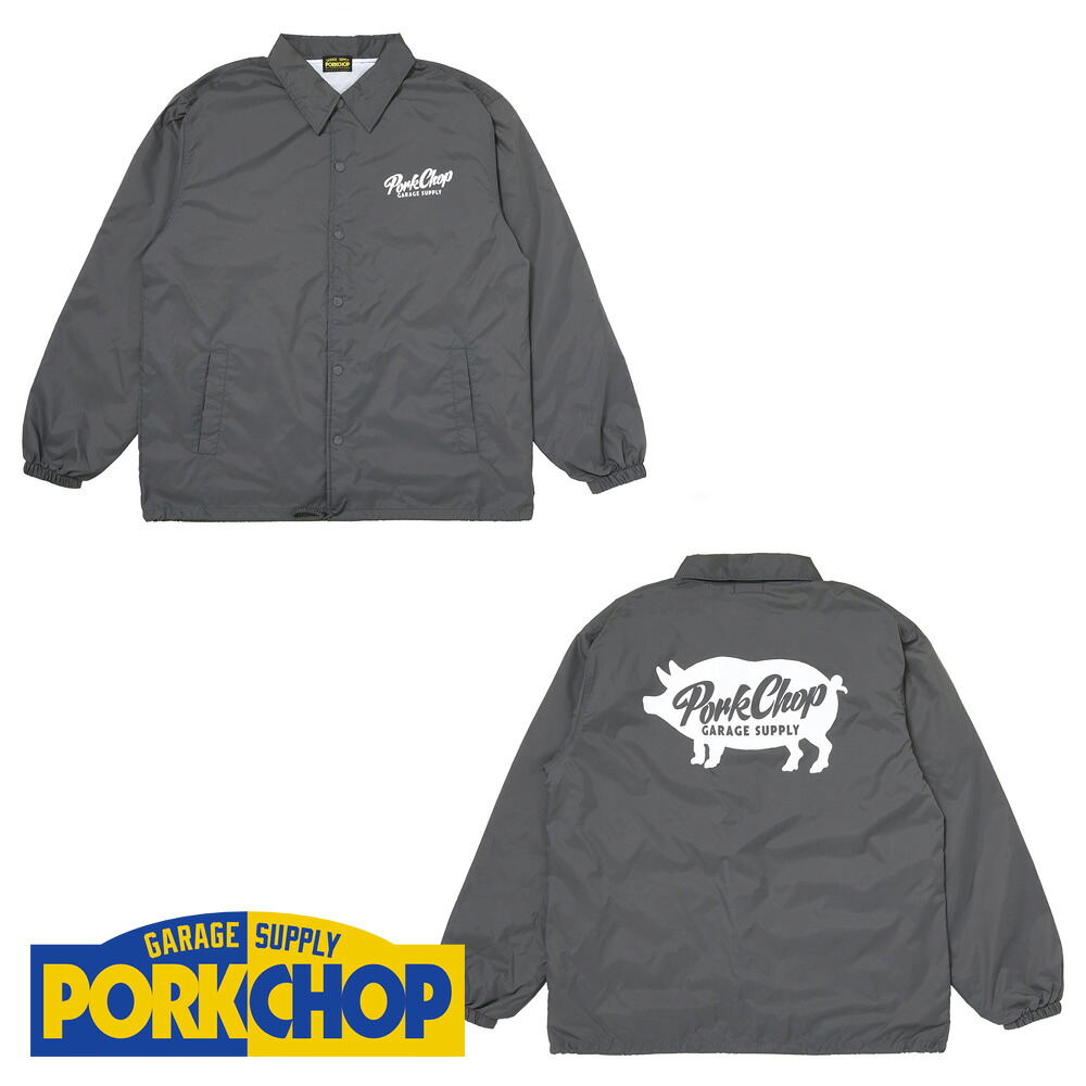 【PORKCHOP/ポークチョップ】SCRIPT PORK COACH JKT - CEMENT / コーチジャケット【送料代込み】【ユニセックス】