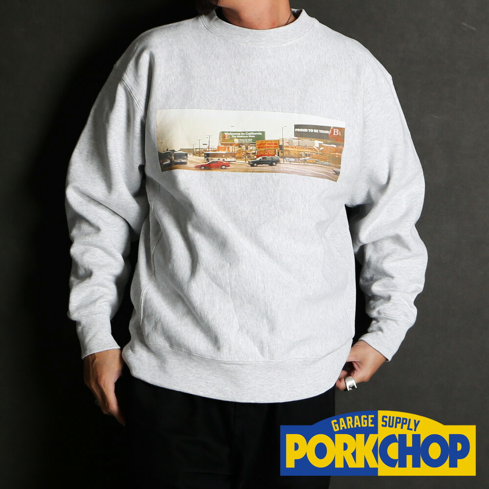 【PORKCHOP/豚肉チョップ】80\u0027s CALIF SWEAT - ASH / 汗水【貨物輸送代込み】【ユニ一発やる】