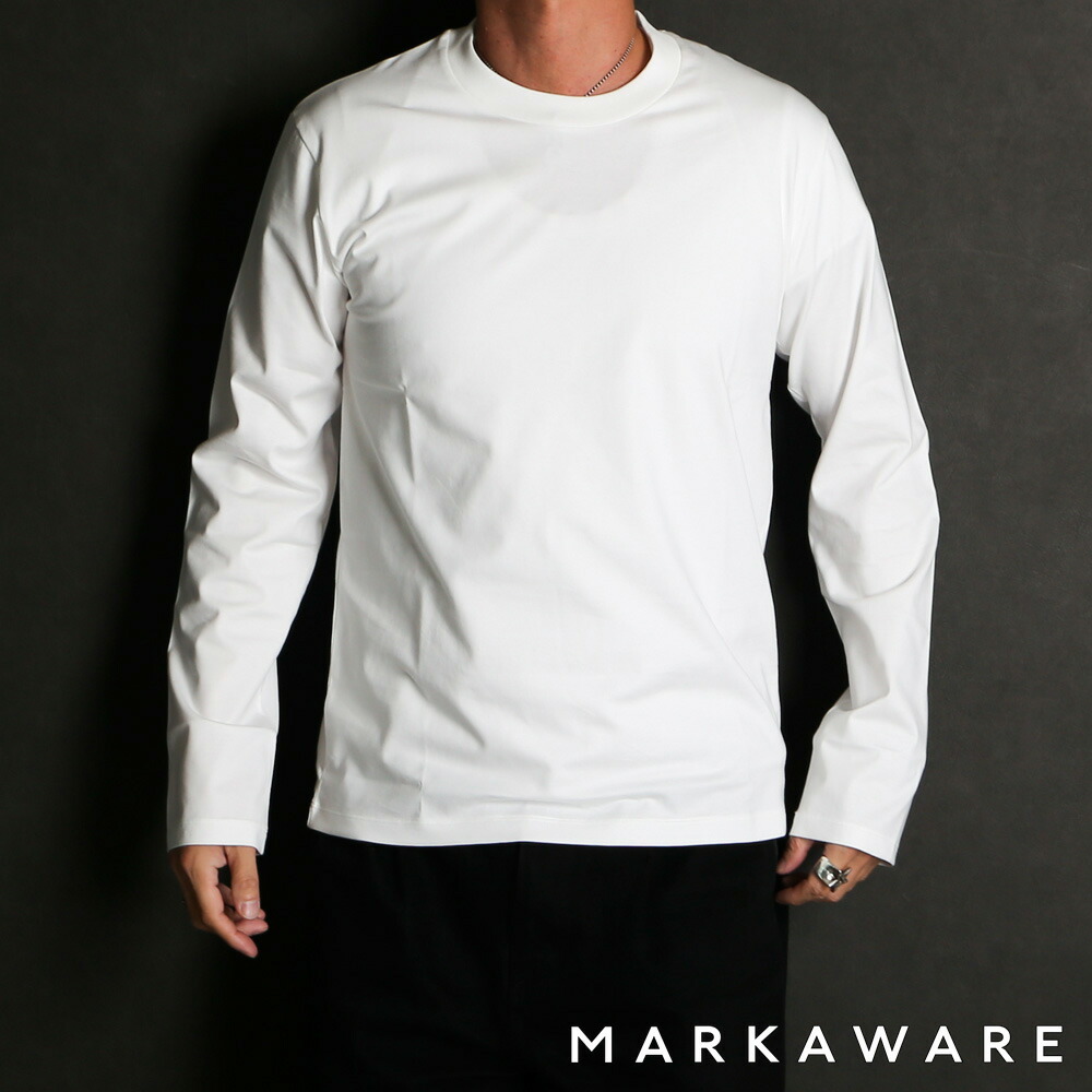 【MARKAWARE/マーカウェア】REGULAR FIT LONGSLEEVE Tee - WHITE / GIZA80/3天竺 - レギュラーフィットロングスリーブTee / A25A08CS01C【メンズ】【送料無料】