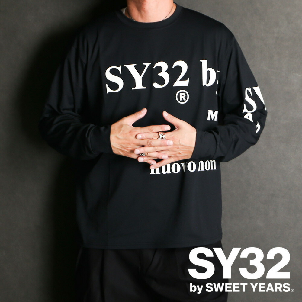 【SY32 by SWEET YEARS/エスワイサーティトゥバイスィートイヤーズ】【国内正規品】NEW SEPARATE GRAPHIC L/S TEE - BLACK / グラフィックTシャツ / 15504【メンズ】【送料無料】