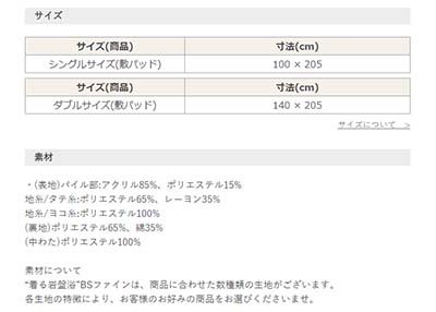 ＢＳファイン 毛布・敷パット（上下セット）加茂繊維“着る岩盤浴ＢＳ