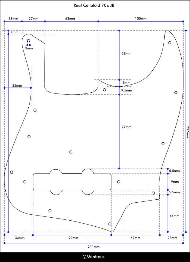 一番の贈り物 Montreux モントルー Real Celluloid 72 JB pickguard relic 商品番号 : 255 ピックガード  fucoa.cl