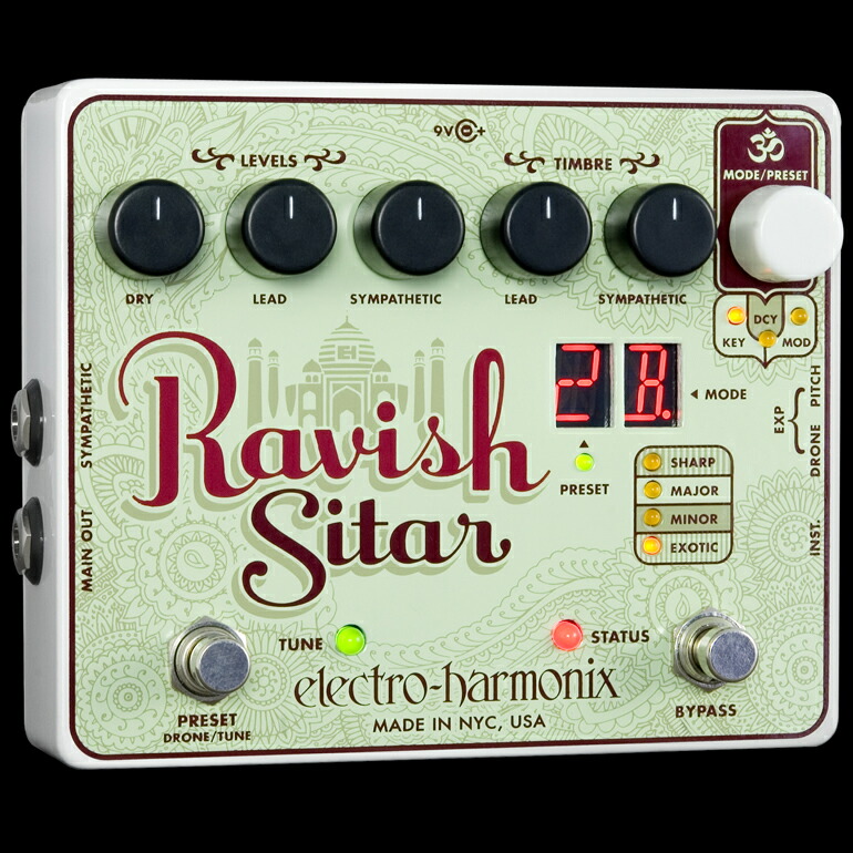electro-harmonix Ravish Sitar ギターエフェクター Amazon.com: Electro-Harmonix Ravish Sitar Emulator Pedal
