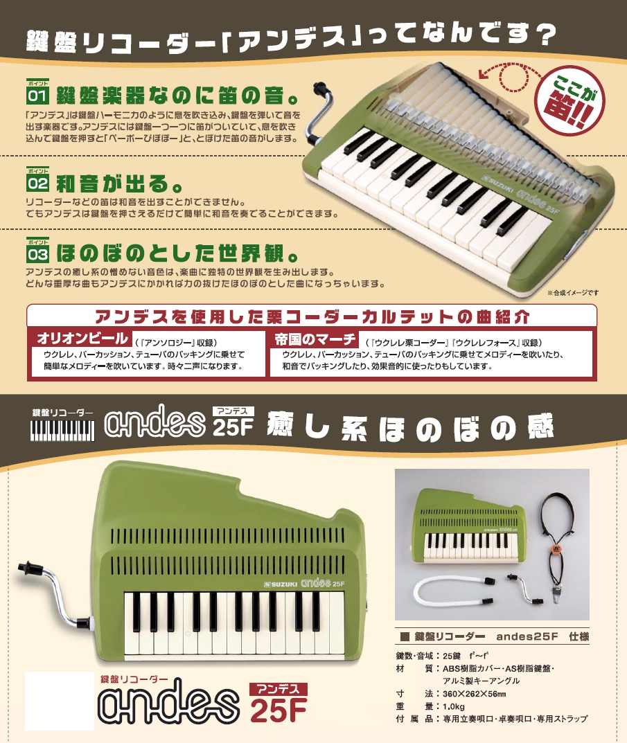 残りわずか Suzuki スズキ Andes 25f 鍵盤リコーダー アンデス Andes25f 鈴木楽器 W レビューで送料無料 Www Joescollisionrepair Com