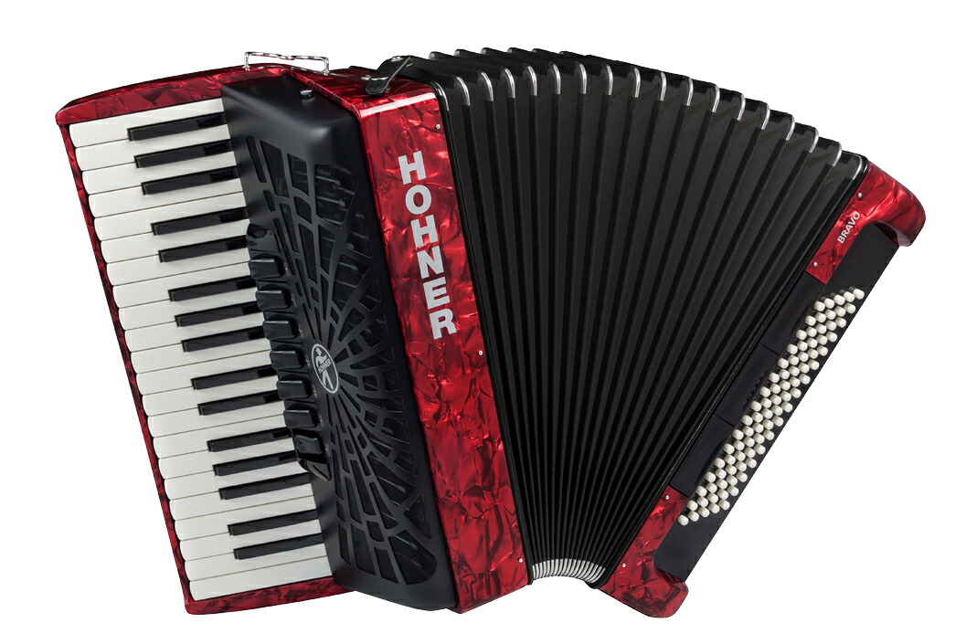【送料無料】HOHNER ホーナー Bravo III 80 Red(赤) アコーディオン(ピアノキー)|セントラルミュージック店