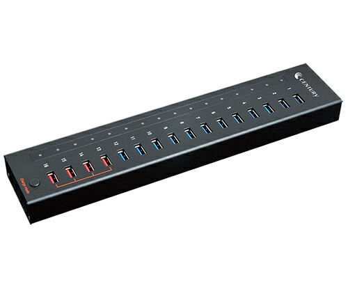 【中古/リワーク品】【30日保証】《送料無料》USB3.2 Gen1 Hub名人 十六段 　/ 16ポートUSBハブ / センチュリー [ CHM-U3P16V2 ]｜センチュリーダイレクト
