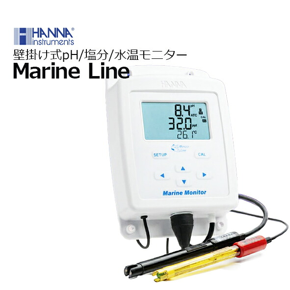 HANNAMarine Line HI 981520飾りつけ式pH/塩気/℃管する