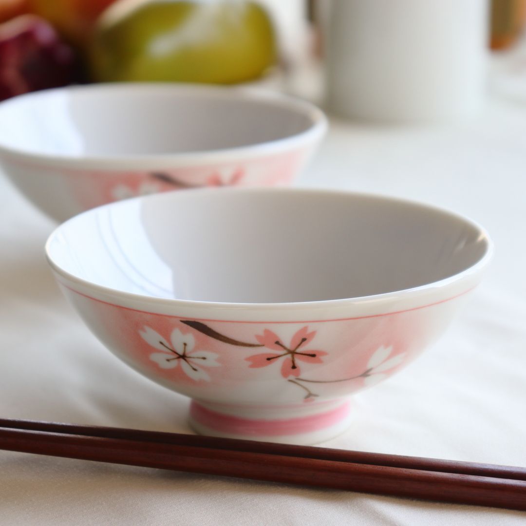 楽天市場】お茶碗 京桜 グリーン 美濃焼 和食器 花柄食器 飯碗