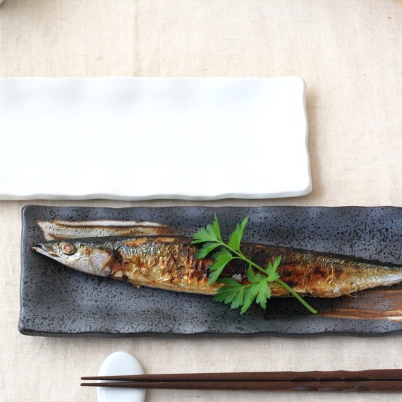 楽天市場】さんま皿 瀬戸焼 手描草花さんま皿 2柄組 秋刀魚 食器