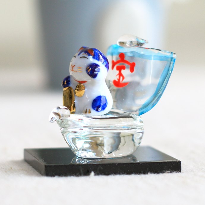 楽天市場】福猫ふくねこ 福々招き K5318 瀬戸取寄 置物 置き物