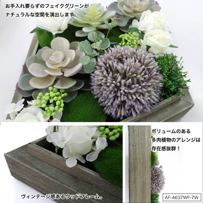 年最新海外 楽天市場 フェイクグリーン 壁掛け 軽量 造花 多肉植物壁 壁飾りアートフレーム インテリア シャビーシック ウォールフラワーシリーズ 7w インテリアショップ セラコア 注目ブランド Www Lexusoman Com