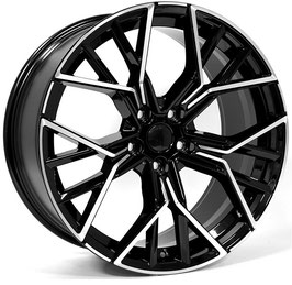BMW用(PCD112G系/PCD120F系)等 20インチホイールSET(4本) ブラック　シルバー　b1386bmgf
