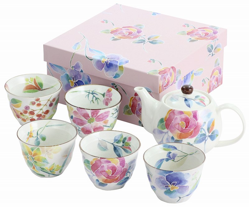 2025年新作入荷 楽天市場】花千歳5客ポット茶器 楽天市場店 セラミック藍 : コーヒー・ティー用品