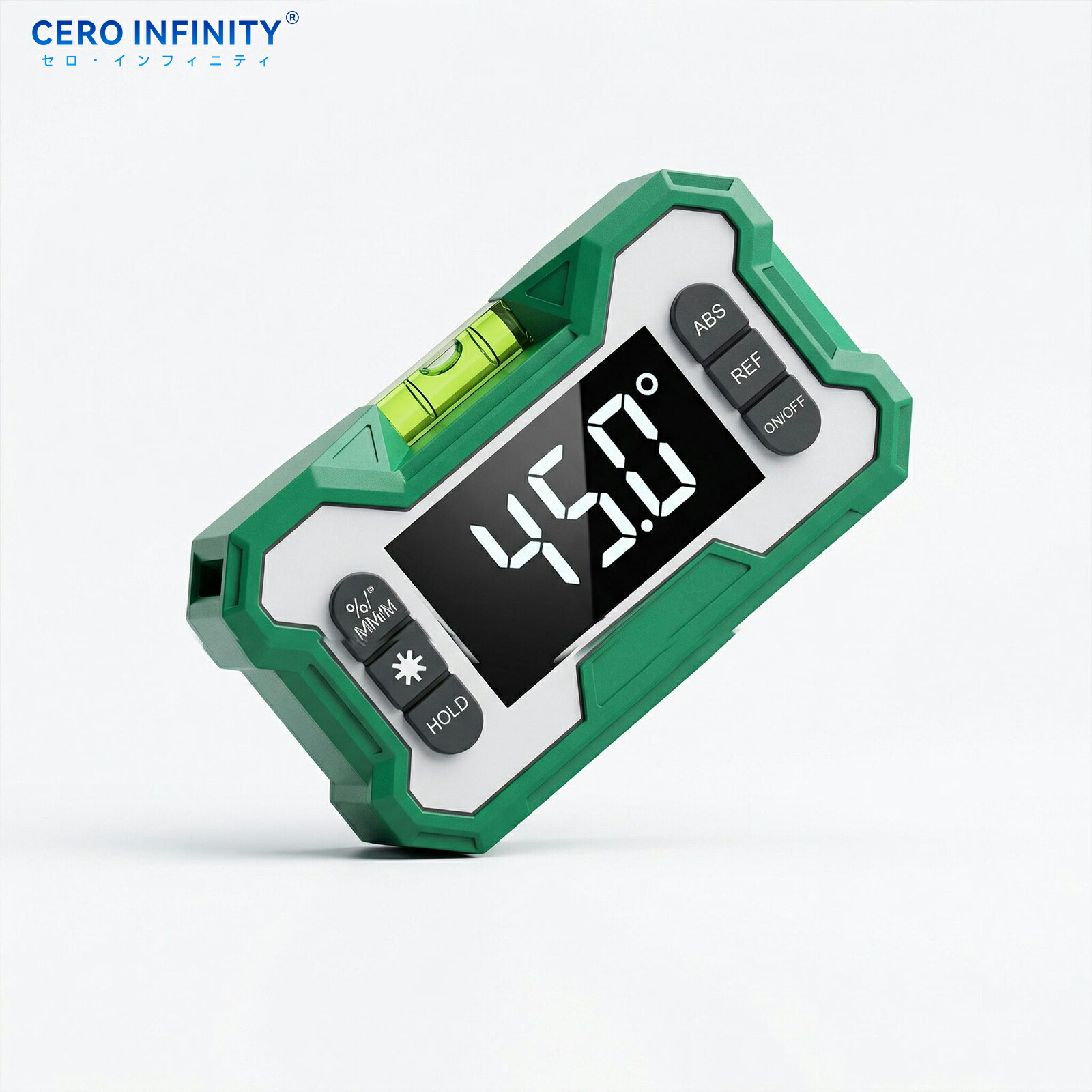 デジタル角度計 レーザー水準器 高精度0.1° 単軸/2軸測定 強力マグネット付 USB充電式 大型バックライトLCD表示 水平気泡付き マルチ測定モード 家庭用 業務用